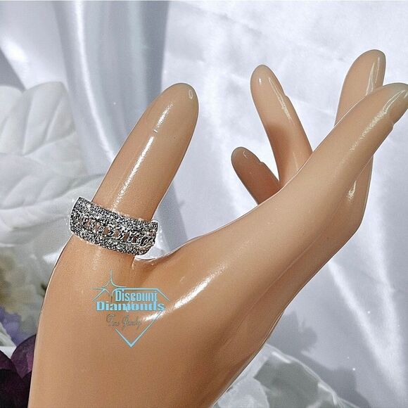 2 Ct. Clear White Baguette Diamond Cocktail Ring on 925 Sterling Silver  - Picture 6 of 7